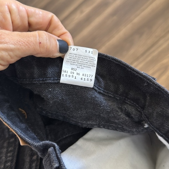 Rare Vintage orange tab 1990’s black Levi's 15951 relaxed fit tapered leg size 6 - Picture 10 of 12